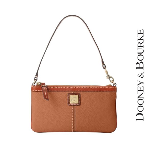 Dooney & Bourke Pebble Grain Large Slim Shoulder Bag - tan NWT
